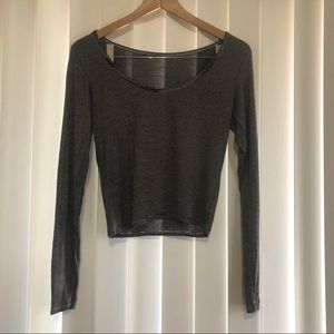 American Eagle Cropped Long Sleeve Shirt